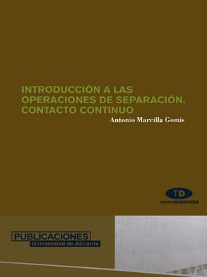 cover image of Introducción a las operaciones de separación